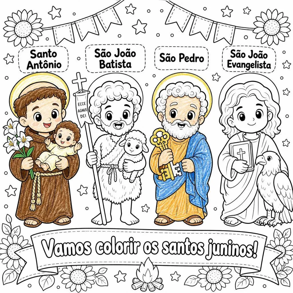 Santos para Colorir